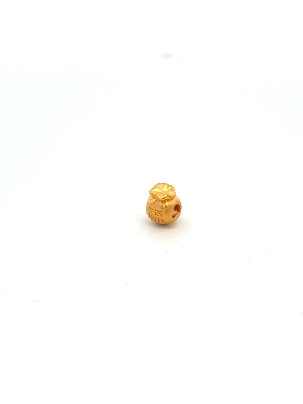 24K 999.9 Pure Gold Charm Money Bag Bead Spacer DIY Tiny 0.15g - Picture 3 of 4